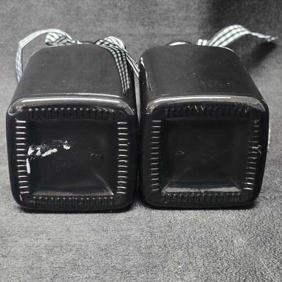 Country Mini Bud Vase Black Bottle Checkered Ribbon with Key & Heart Charms - Picture 5 of 8